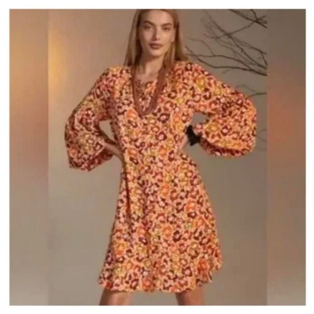 Cabi Dress XS Blouson Long Sleeve Pockets Boho Fairy Whimsigoth Fall Cottagecore